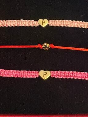 ISLA Jewelry Initial P Friendship Bracelet Set NIB